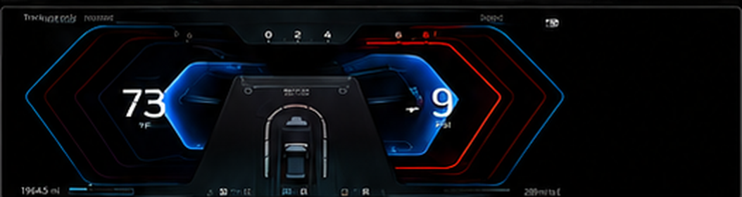 Blue and red performance cluster theme with mirrored gauges