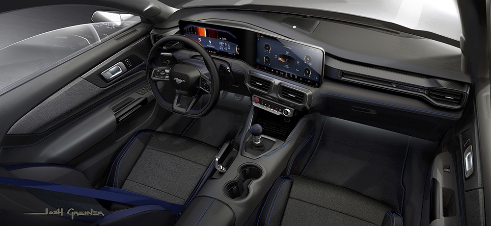 Dark Horse Mustang interior with bold, aggressive finishes